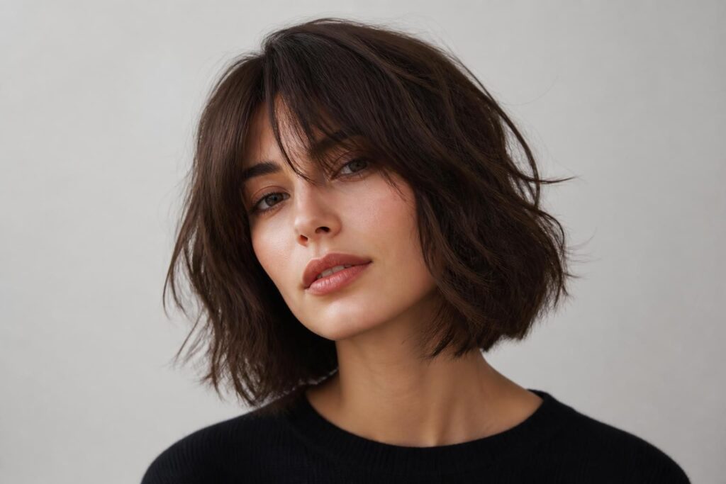 découvrez le carré flou destructuré, une coupe élégante et décontractée qui modernise les styles classiques avec une touche de fraîcheur et de sophistication.