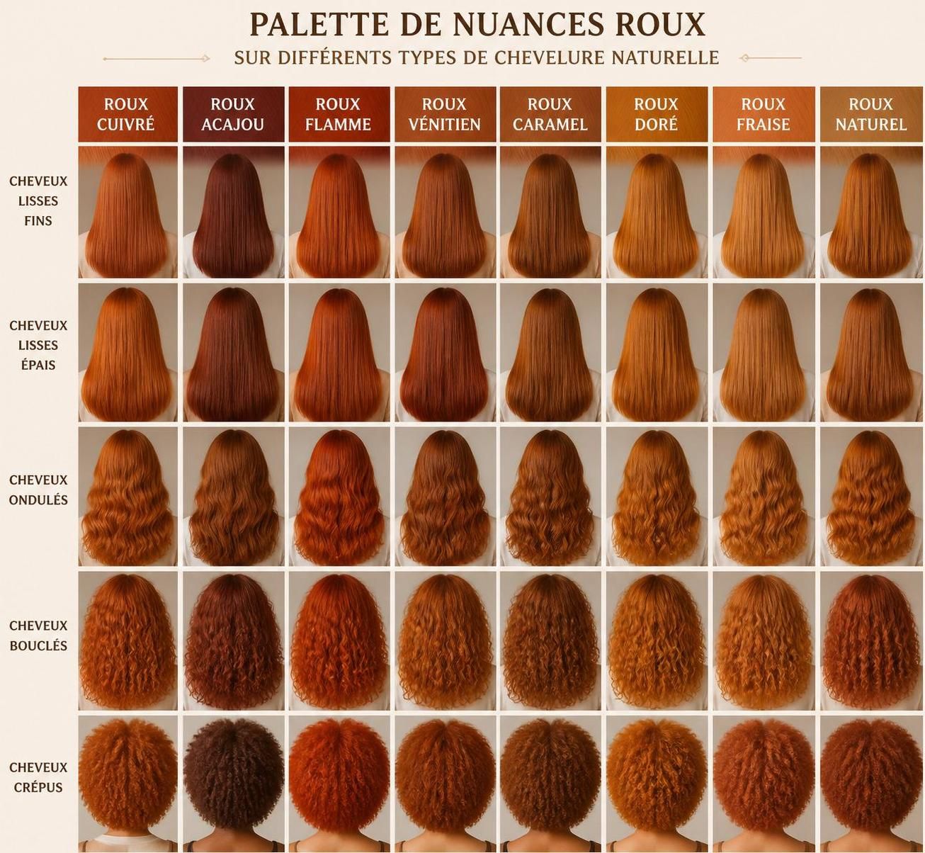 découvrez comment choisir la nuance de roux idéale pour sublimer naturellement votre chevelure et révéler toute votre beauté.