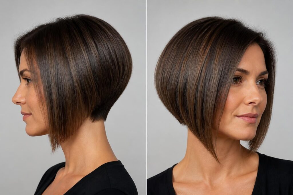 découvrez des idées élégantes de coupe de cheveux court carré plongeant avec des dégradés stylés pour un look moderne et tendance.