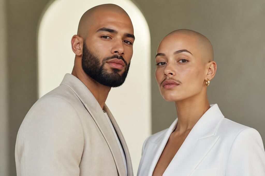découvrez comment adopter le style crane rasé pour hommes et femmes, avec ou sans barbe et moustache, pour un look unique et tendance.