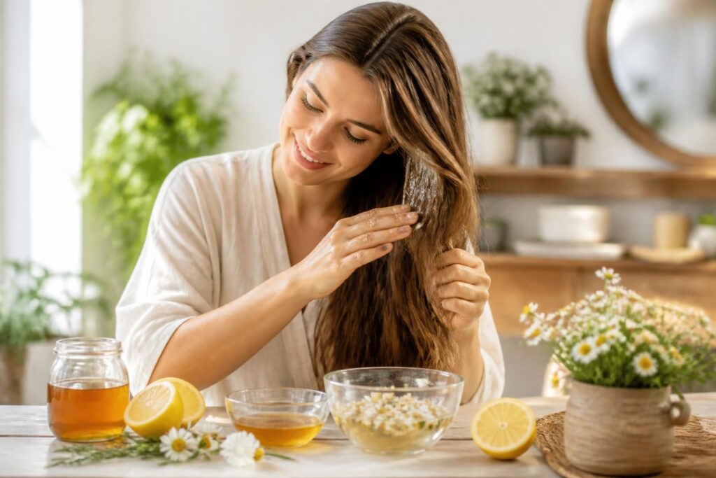 découvrez des recettes naturelles et des astuces efficaces pour éclaircir vos cheveux en douceur et obtenir un résultat lumineux et éclatant.