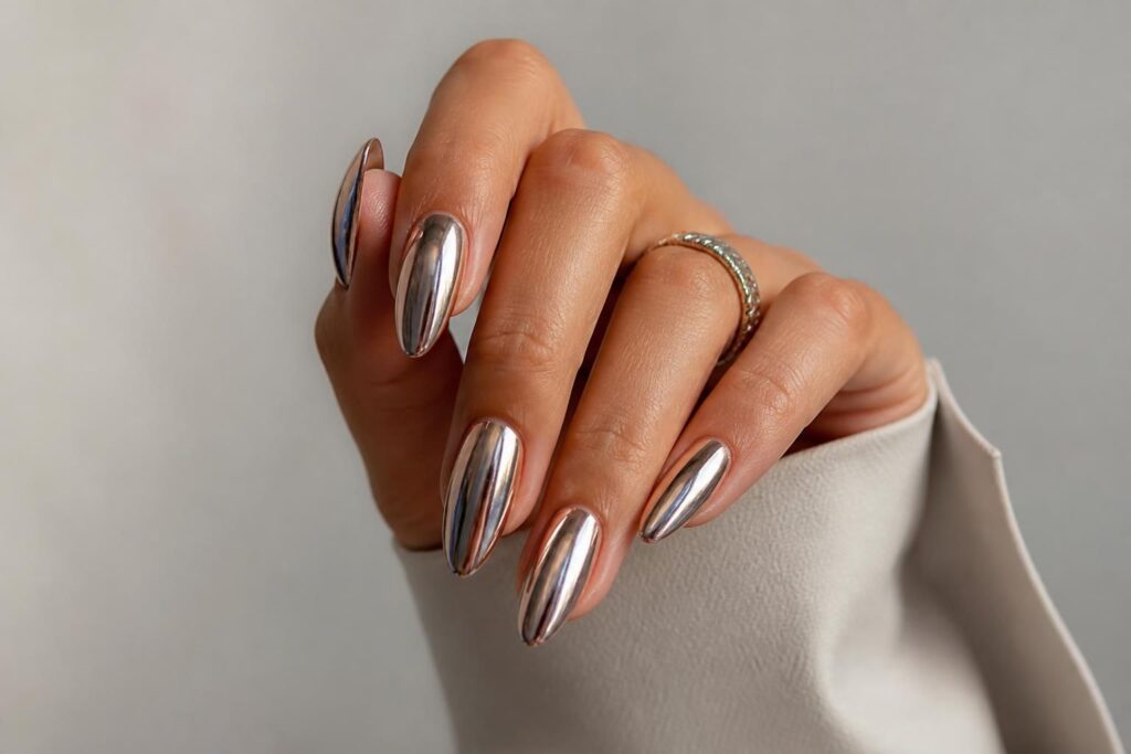 découvrez les dernières tendances en ongles métalliques avec des vernis et faux ongles effet brillant pour un look moderne et éclatant.