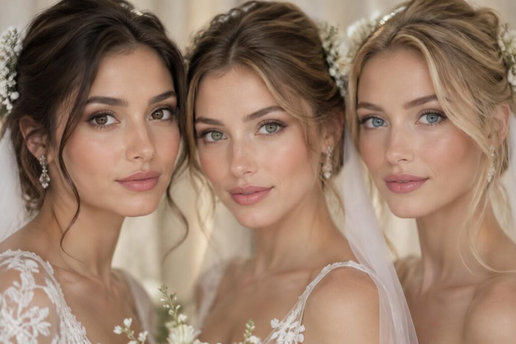 découvrez une idée de maquillage de mariage naturel pour mettre en valeur tous les yeux, qu’ils soient marron, verts ou bleus.